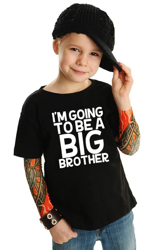 

I'm Going To Be A Big Brother Kid Boy Summer Fashion Tshirt Children Short Sleeve Letter Funny Shirts Casual Toddler Blouse Tops