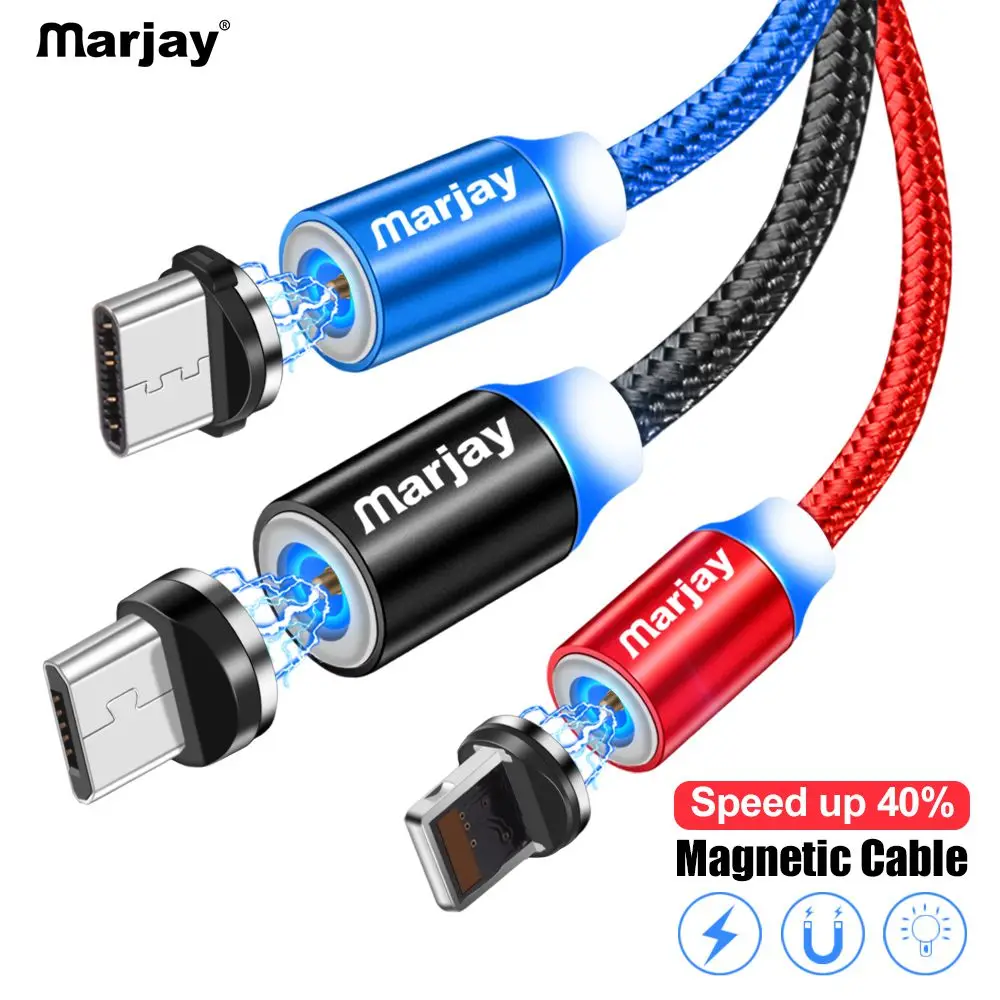 Магнитный usb кабель Marjay Type C для iPhone 1 м 2 зарядный быстрой зарядки кабели телефонов