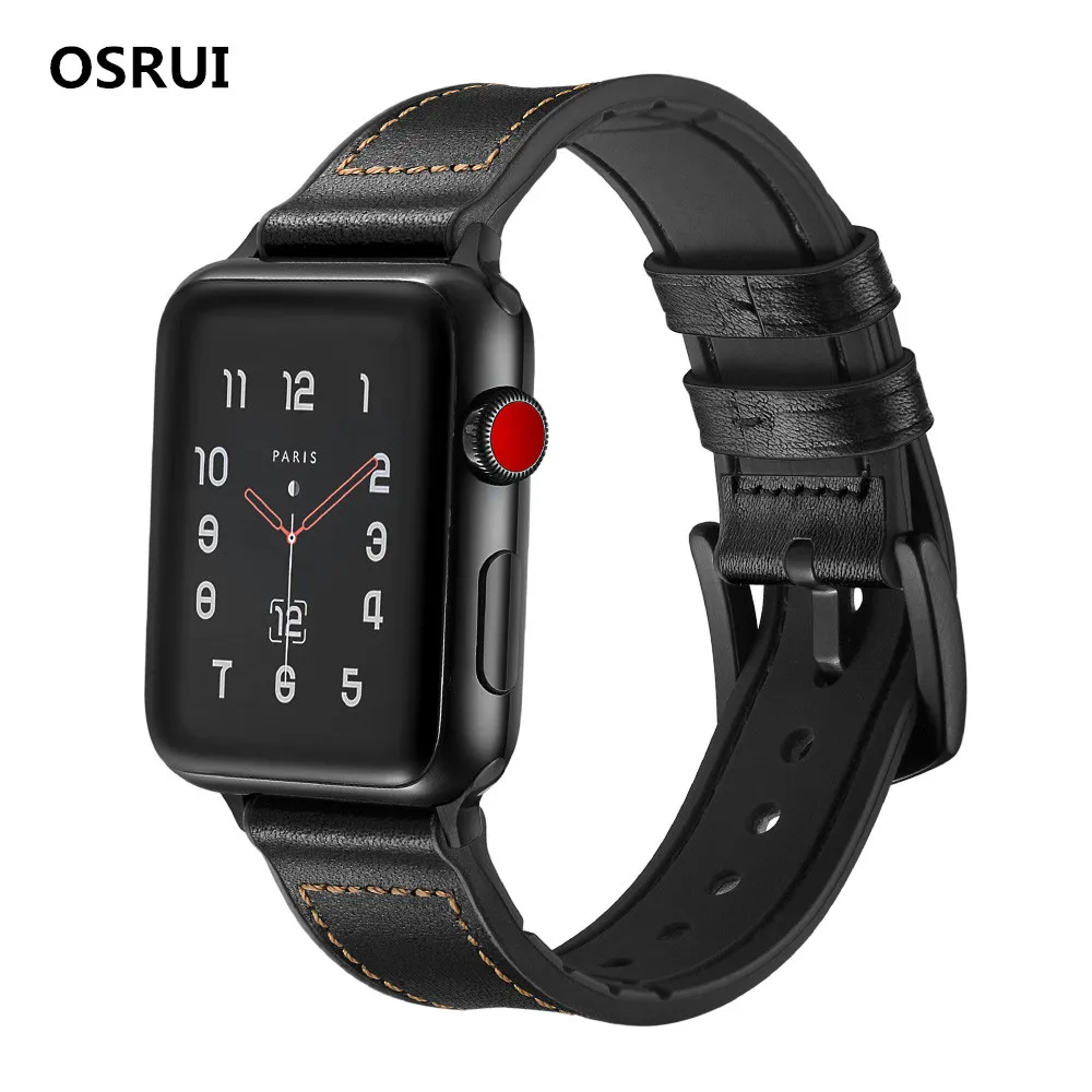 Кожаный ремешок для Apple watch группу Корреа 44 40 мм 42 38 силиконовый iwatch серии 4/3/2/1