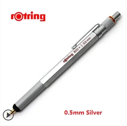 0.5mm Silver Механический карандаш Rotring 800+ 0,5 мм/0,7 мм серебристый/черный металл многофункциональная ручка карандаш для рисования, конденсаторная ручка, стилус - Цвет: 0.5mm Silver