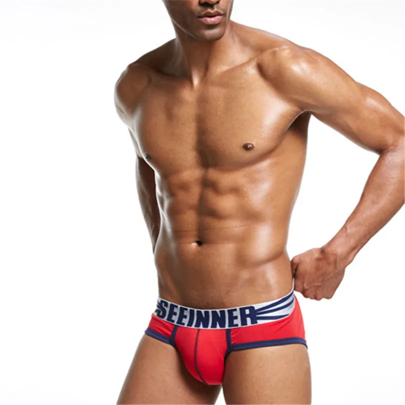 Seeinner бренд низкая талия сексуальное мужское нижнее белье трусы для геев пенис