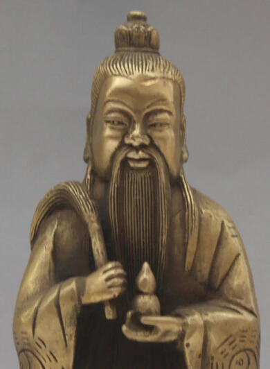 JP S0524 12&quot Chinese Taoism Brass Bull Oxen Tai Shang Lao Jun Taoist priest God Statue Discount 35% | Дом и сад