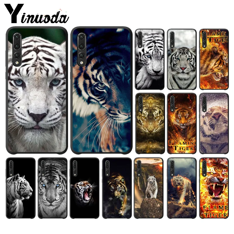 

Yinuoda Animal tiger Black TPU Soft Phone Case Cover for Huawei P10 plus 20 pro P20 lite mate9 10 lite honor 10 view10