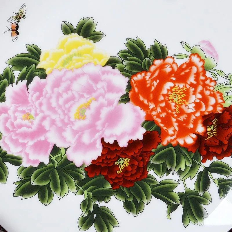10inch Jingdezhen Ceramic Porcelain Decoration Round Plate Modern Home Arrangement Crafts Office Desktop Ornaments Art with Rack | Дом и сад