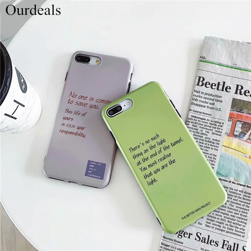 Ourdeals пара английских букв чехол для телефона iphone XS MAX XR X 8 7 6 6s plus матовый IMD мягкий
