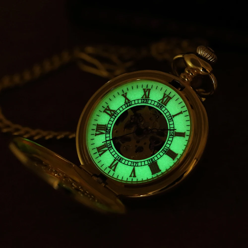

ORKINA Pocket Watch Unisex Men and Women Mechanical Fob Watches Skeleton Steampunk Clock Pendant Chain Watch Montre Vintage