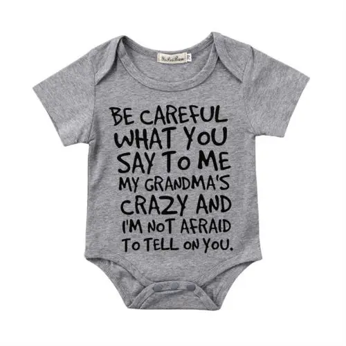 Be Careful Newborn Baby Boys Girls Short Sleeve Jumpsuit Bodysuit Outfits Size 0-24M | Детская одежда и обувь