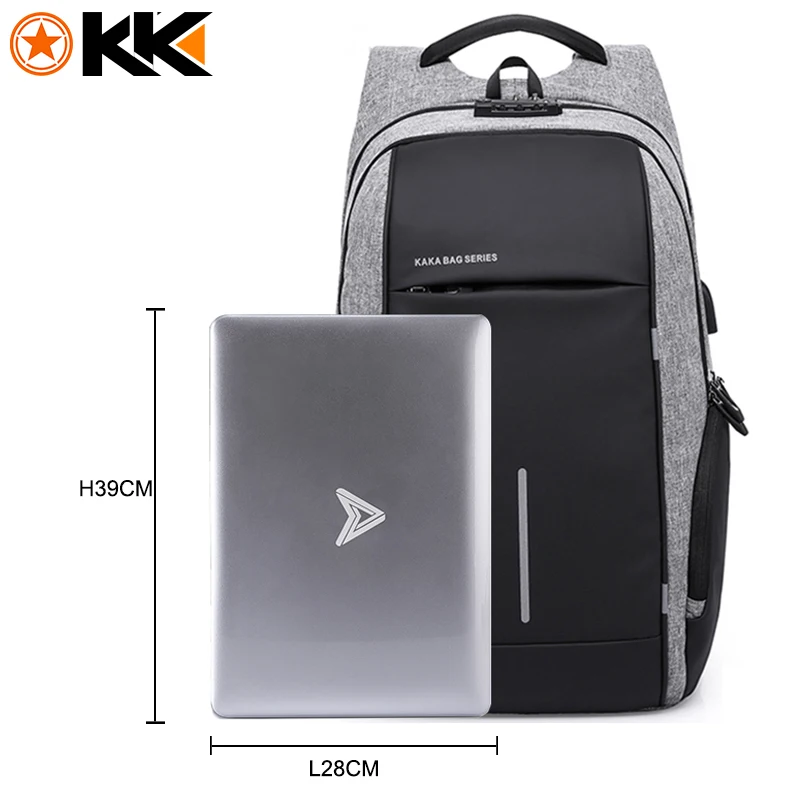 Рюкзак для мужчин KAKA New Men Backpack Anti Theft Laptop Bag 15.6 дюймовый блокнот Мужская школьная сумка Mochila для подростков