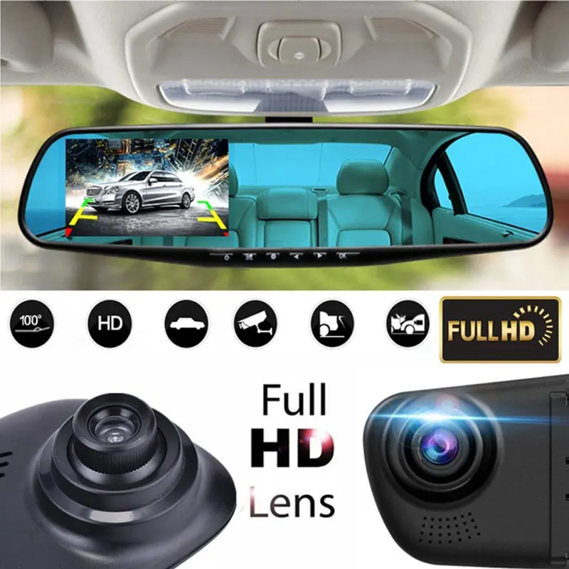 Car Dvr Automobile Loop Recording CAMERA Durable Circular Rear View Mirror AV out 3.0 Inch HD TFT Display | Автомобили и