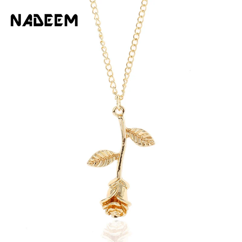 Hot Sale Rose Flower Pendant Choker Necklace Bijoux Collier Femme For Women Statement Flowers Charm Maxi Boho Jewelry | Украшения и