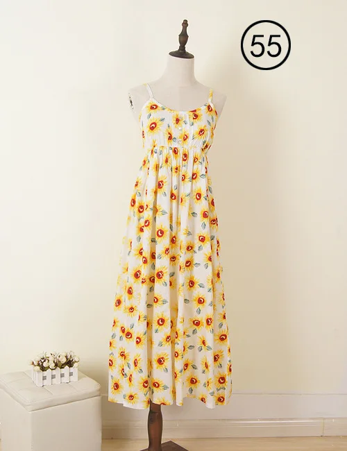 woman dress 55 RealShe, женское вечернее платье, длинное, летнее, бохо платье, без рукавов, цветочный принт, пляжное платье, туника, макси платье, сарафан, Vestidos De Festa - Цвет: woman dress 55