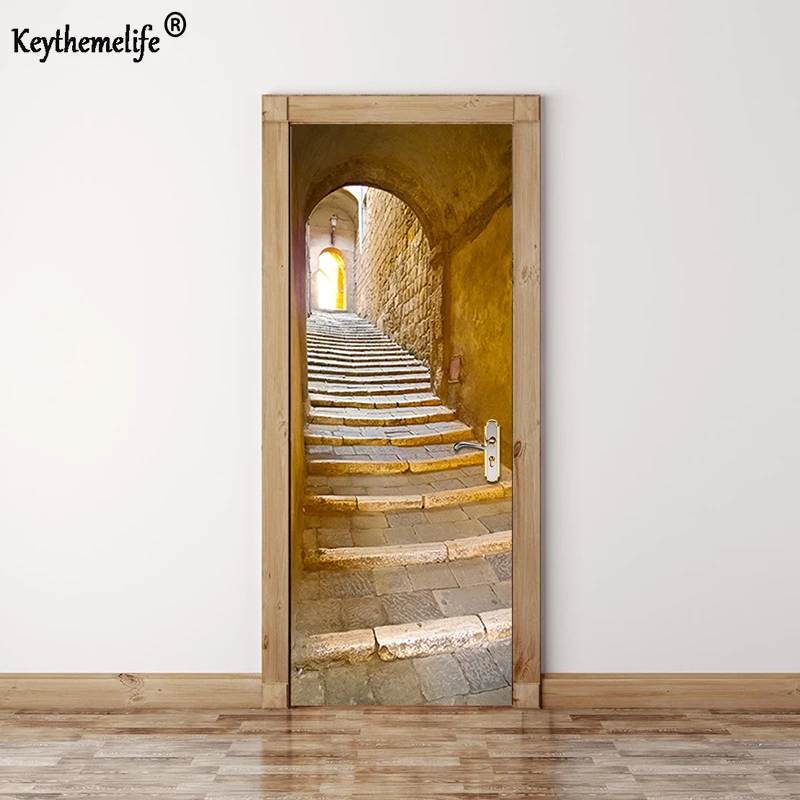 Keythemelife 2 шт./набор каменные шаги наклейки на стену DIY фреска спальня домашний декор плакат ПВХ водонепроницаемые наклейки на дверь 3D наклейка EA