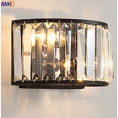 IWHD Современные хрустальные светодиодные Настенные светильники для спальни