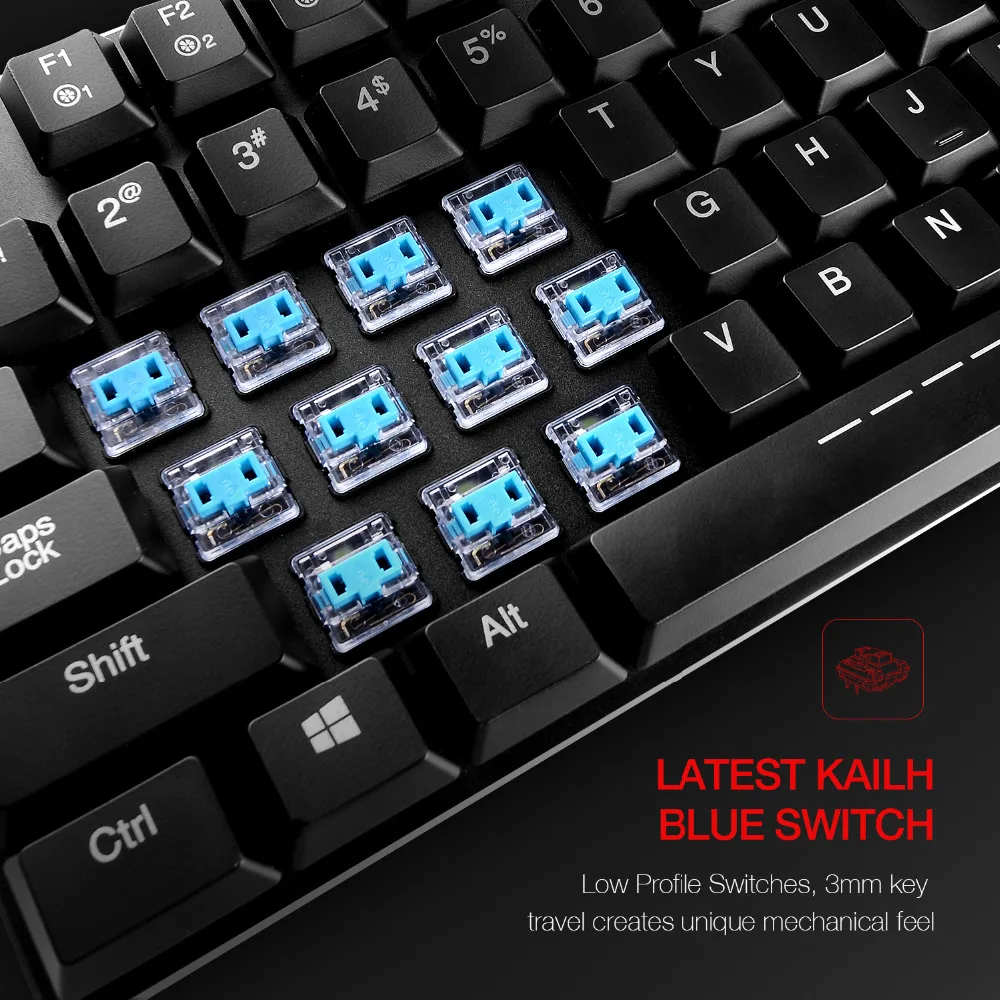 HAVIT ультра низкая ось механическая клавиатура 104 клавиш RGB проводная USB мини