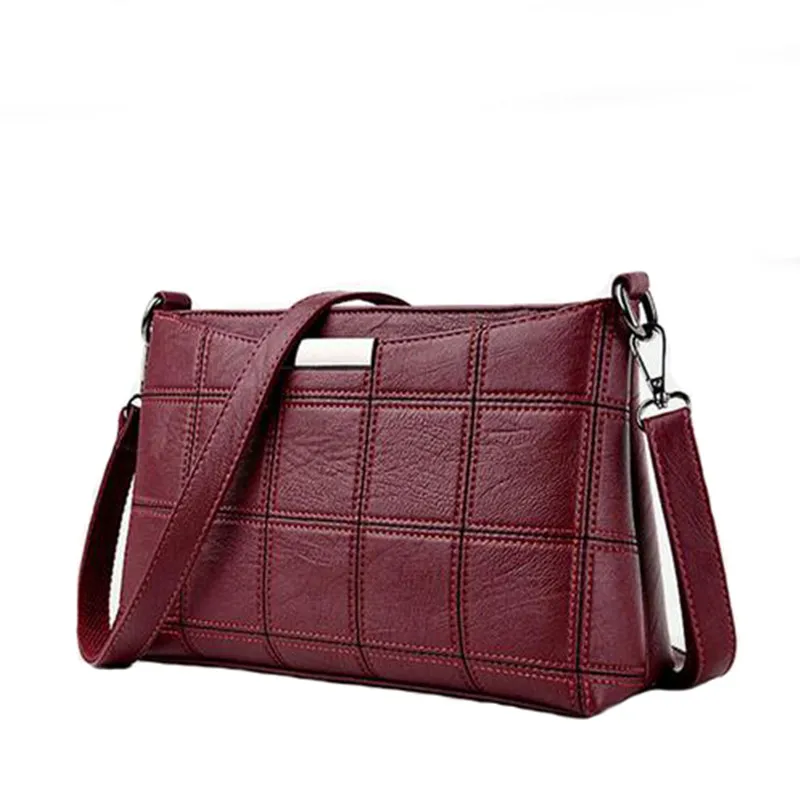 XLY &amp R женская кожаная сумка высокого качества сумки в клетку через плечо на