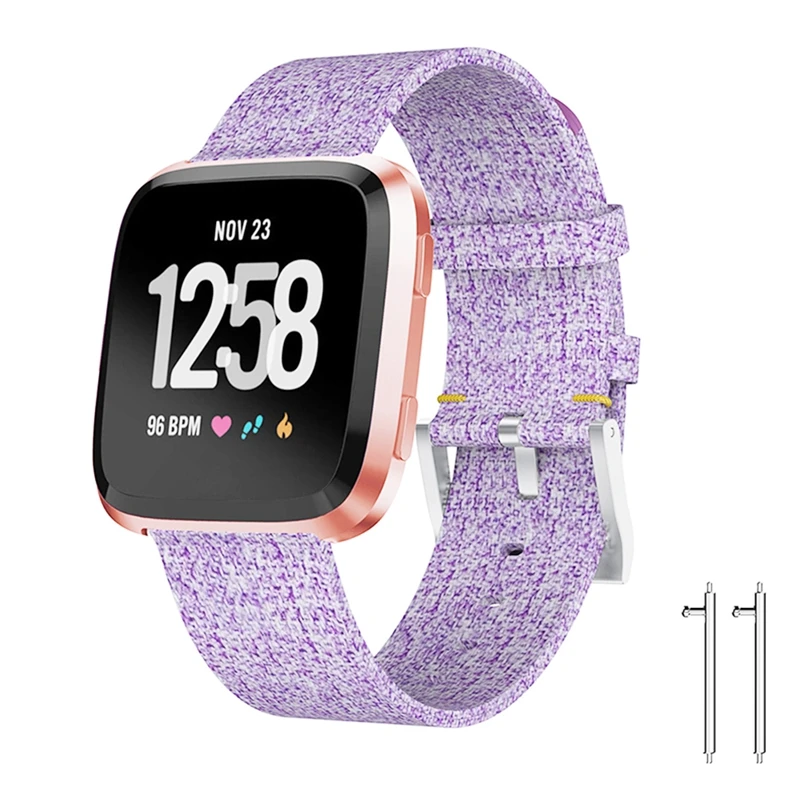 Прочный Плетеный холщовый нейлоновый ремешок для Fitbit часы Versa Band Для 2/versa lite смарт