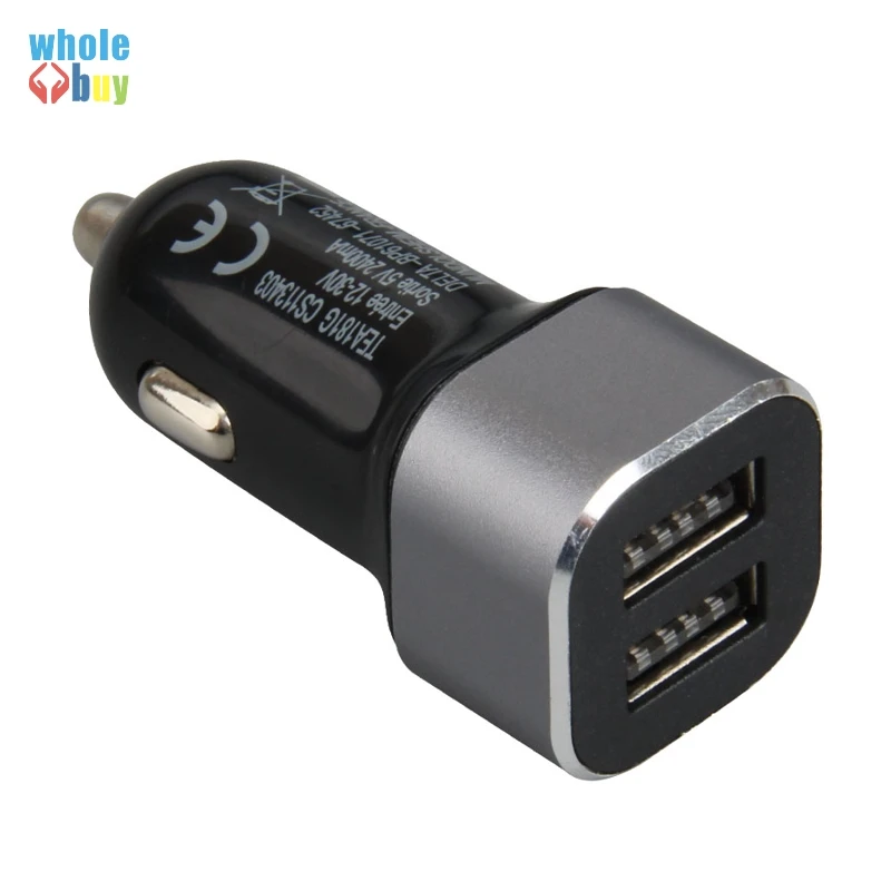 100 шт./партия автомобильное зарядное устройство с двумя USB-портами | Электроника