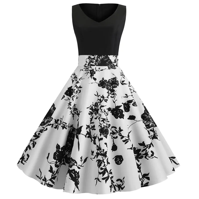 BLINGSTORY Plus Size Women 5xl V-neck Floral Casual Party Tea Swing Dress Roupas Feminina | Женская одежда