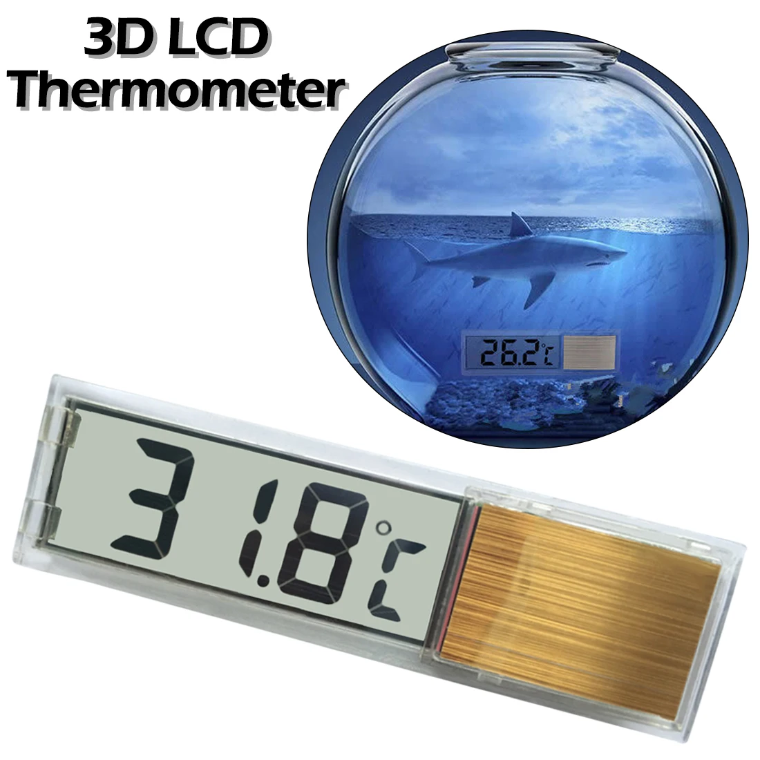 Аквариумный термометр многофункциональный LCD 3D цифровой электронный измеритель