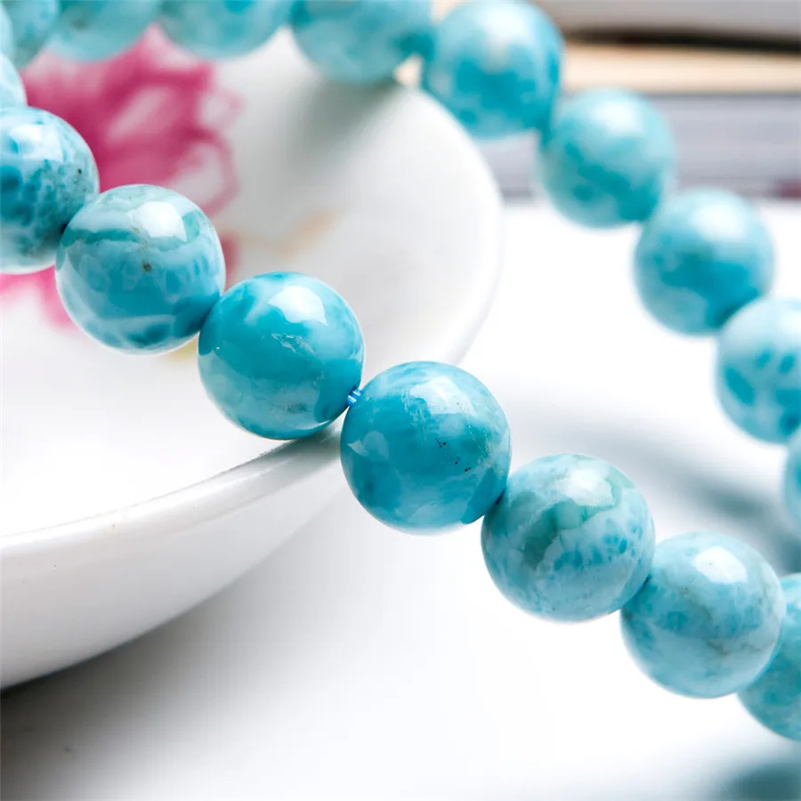 10 мм натуральный синий Larimar драгоценный камень свободный круглый шарик