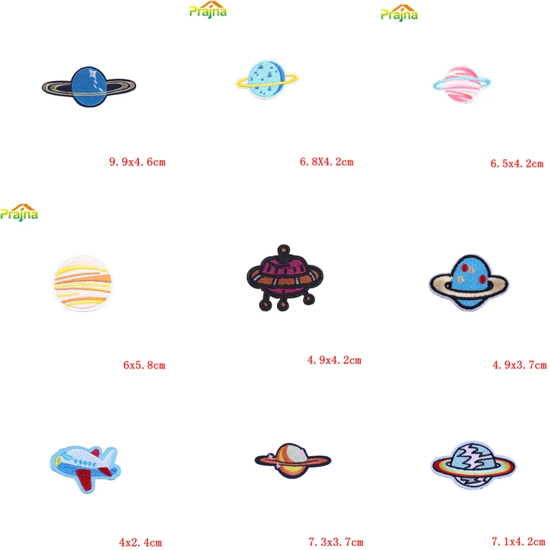 Prajna 30 стилей/1 шт. UFO инопланетянин нашивки подвеска в виде космонавта и планеты Вышивка Железо на вселенских Parches для одежды DIY Аппликация значок