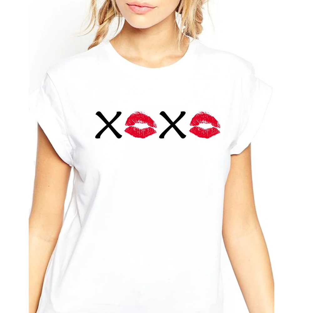 TEEHEART Eyes поцелуй губы губная помада Rouge Pretty art print футболка Топы хипстер Девичья с