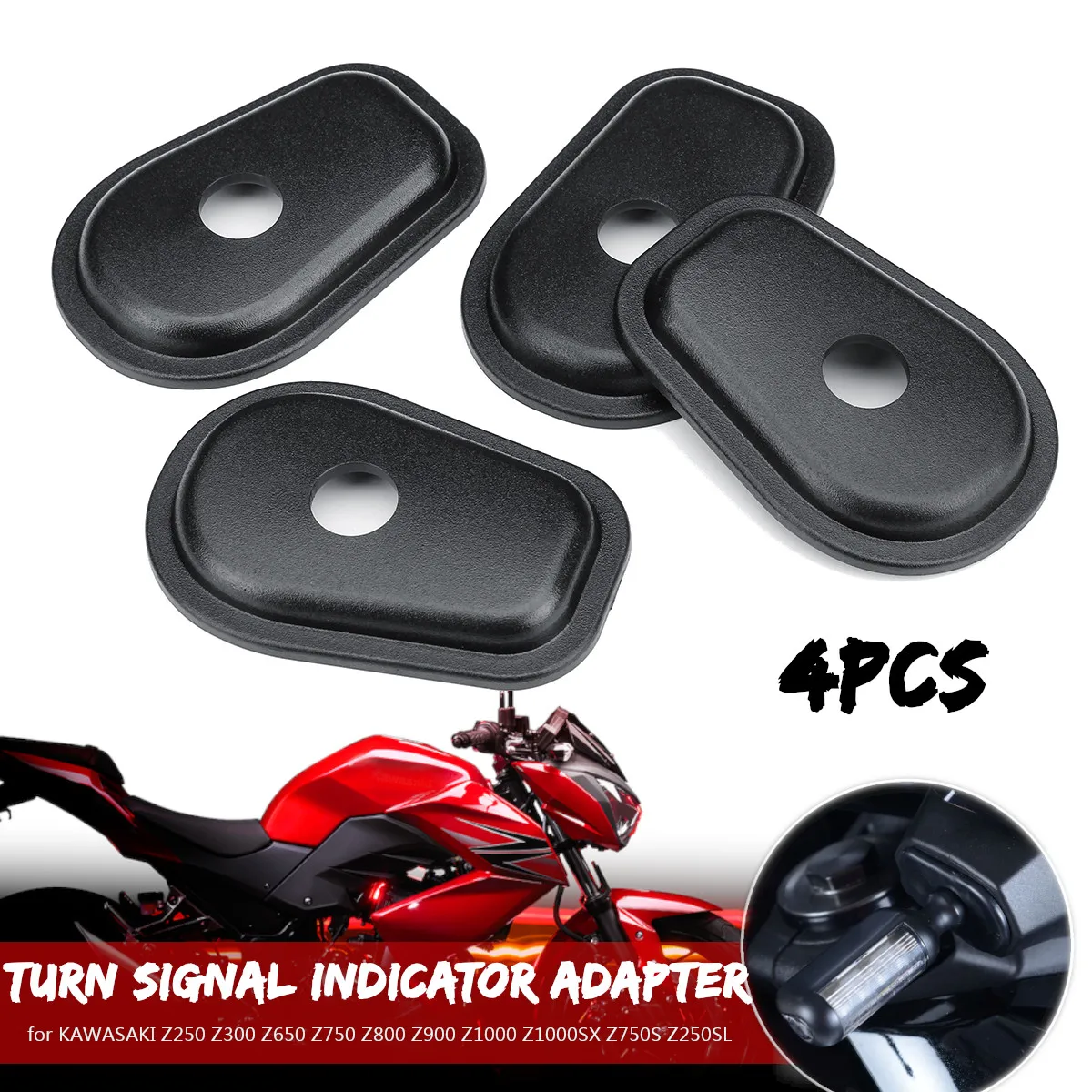 4 шт. адаптер указателя поворота мотоцикла распорки для KAWASAKI Z250 Z300 Z650 Z750 Z800 Z900 Z1000