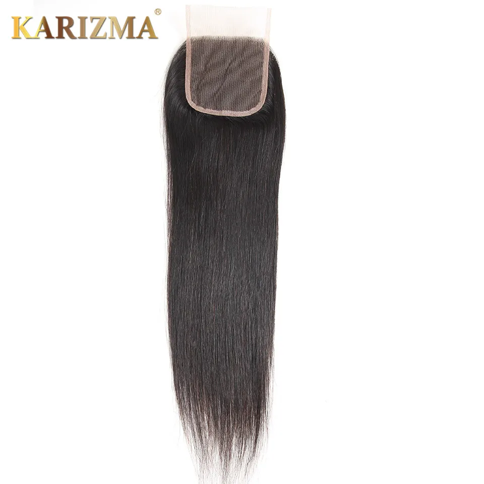 Karizma прямые волосы на шнуровке 4*4 100% человеческие волнистые зажимы свободная