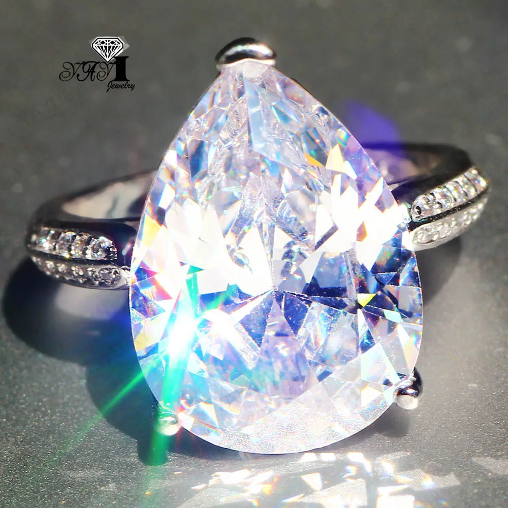 Ювелирные изделия yayi принцесса огранка 7.6CT Белый Циркон Серебро заполненные обручальные кольца с сердцем День Святого Валентина кольцо для девочек 042