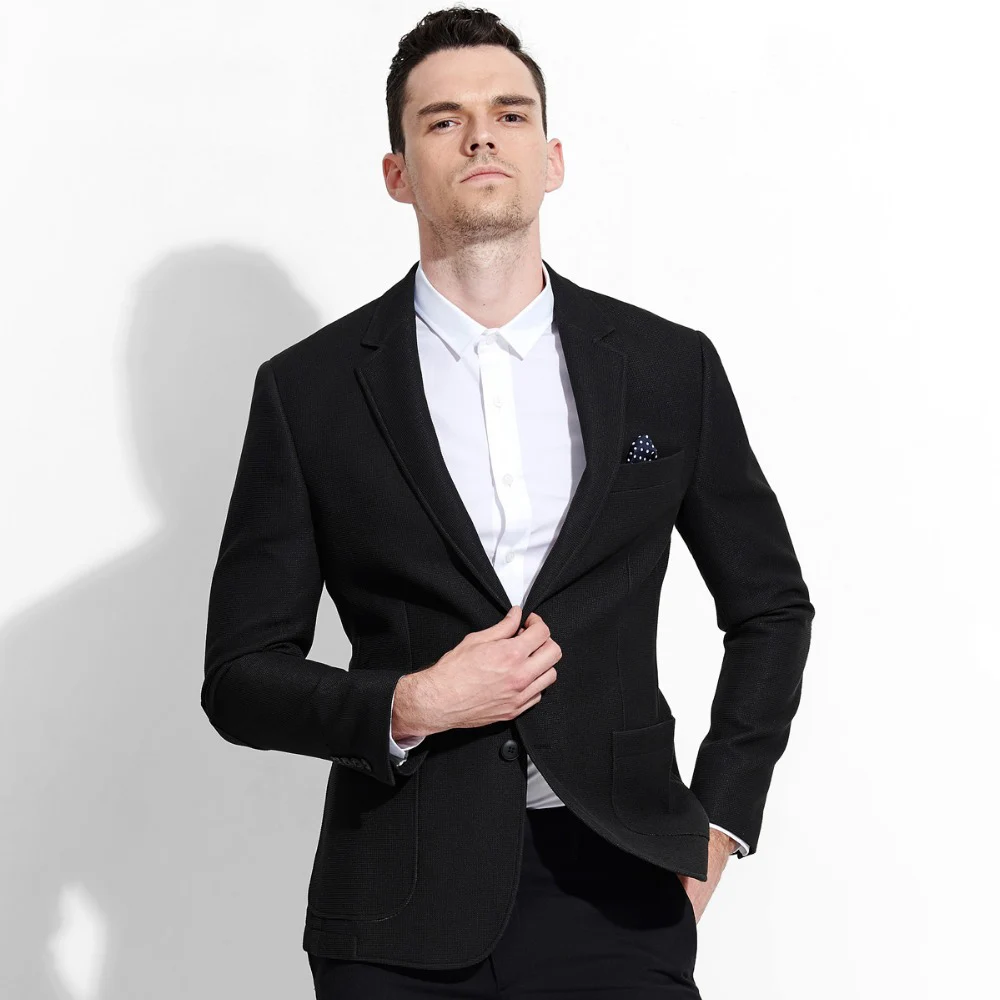 

men blazer black 2017 spring new arrivals fashion young man business casual groom mens stage wear XS 2XL full sleeve suits coat