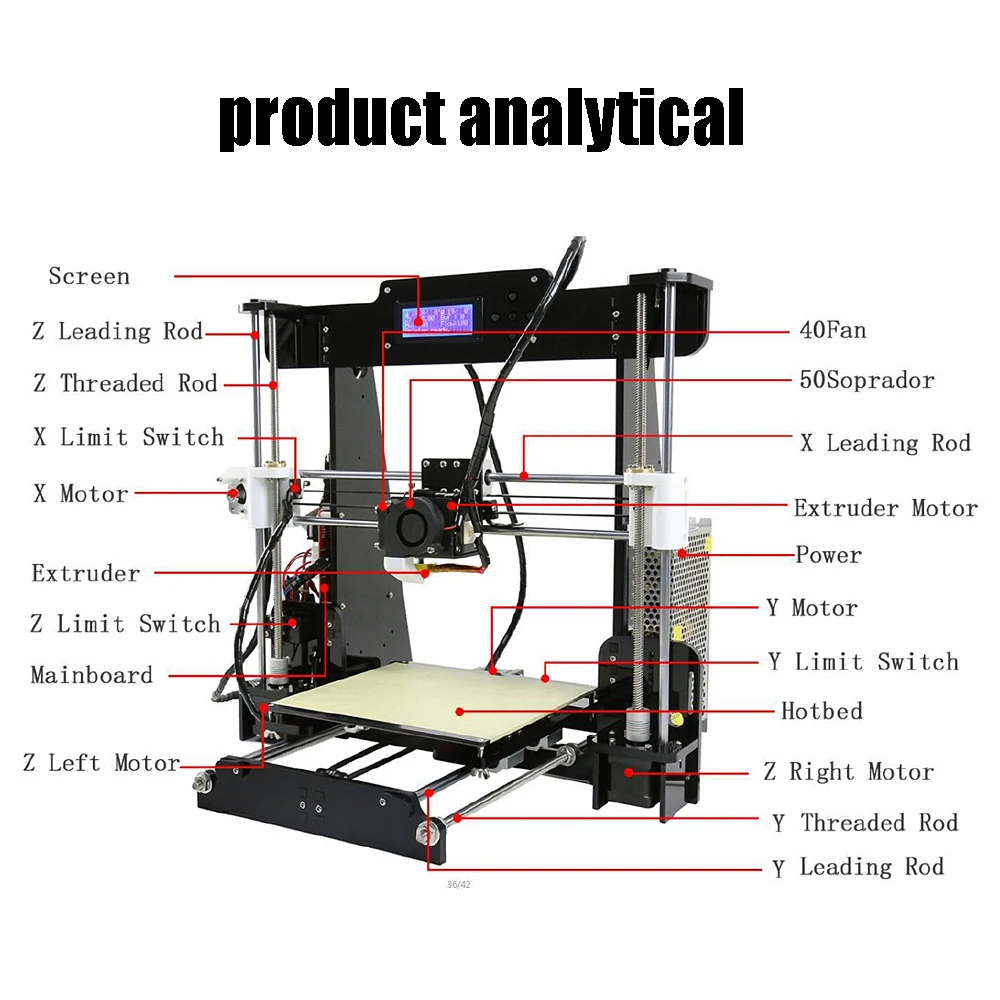 3D-принтер Anet A8 i3 impressora большой размер печати электронные 3D-принтеры Imprimante набор