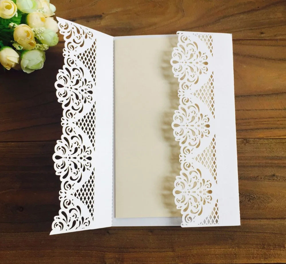 3D лазерная резка DIY Пригласительные открытки деревенские свадебные приглашения