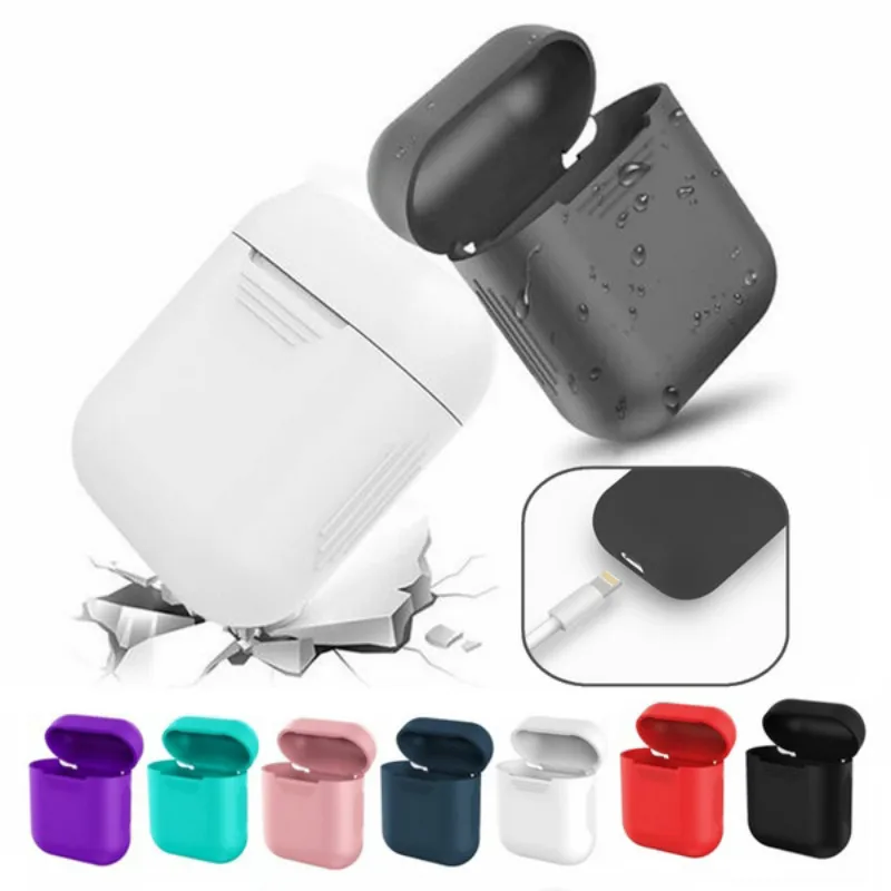 Чехол для airpods, защита от пыли, аксессуары, силиконовый чехол для iphone airpods, чистый/кожа, TPU, 17 цветов, беспроводные наушники airpods