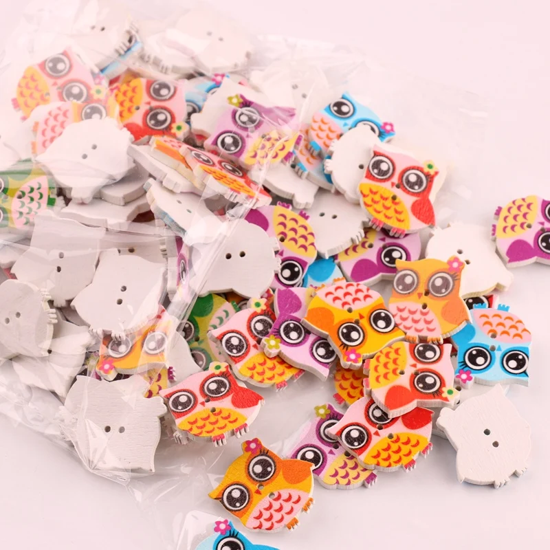 100 шт. деревянные пуговицы в виде птиц и совы 21 х24 мм|accessories for sewing|animal buttonsbutton wood 100pcs