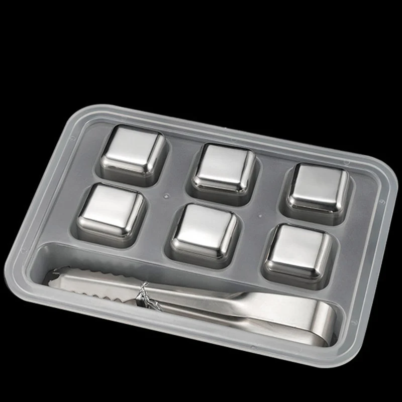 Кубики льда из нержавеющей стали 304 многоразовые камни для охлаждения виски вина