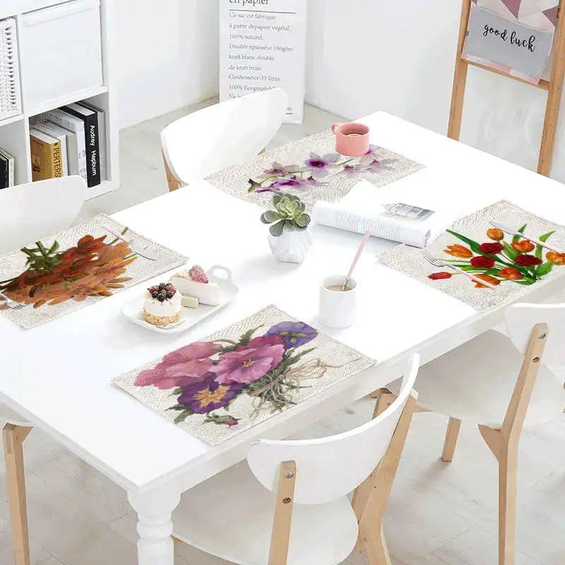 Цветы парусное постельное белье настольные салфетки Подставка под чайник место