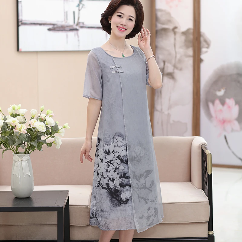 Лидер продаж 2017 новое летнее женское шифоновое длинное платье с круглым вырезом