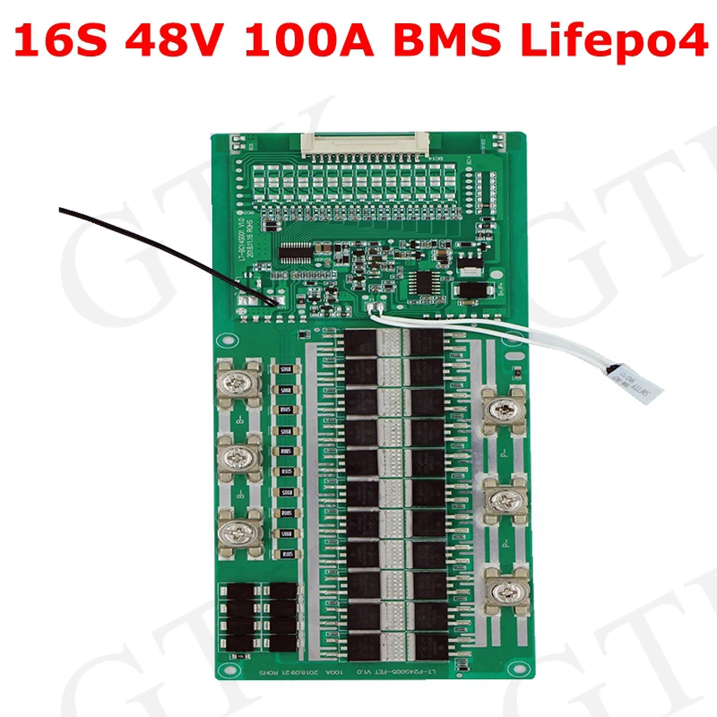 48v lifepo4 16S BMS 48V 100A батарея с высоким током разрядки bms контроллер для высокого