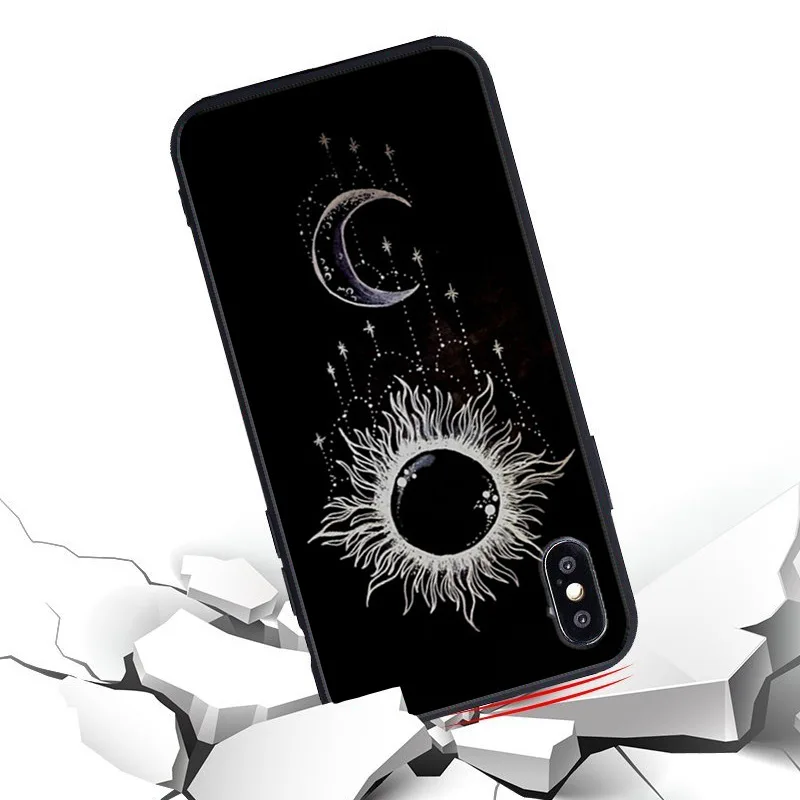 Чехол с забавным космосом Tumblr для iPhone 8 X чехол астронавтом луной мягкий