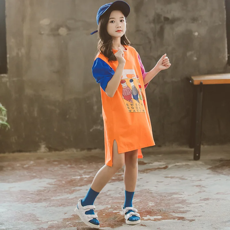 Детские платья для девочек летнее платье с принтом колы девочек-подростков