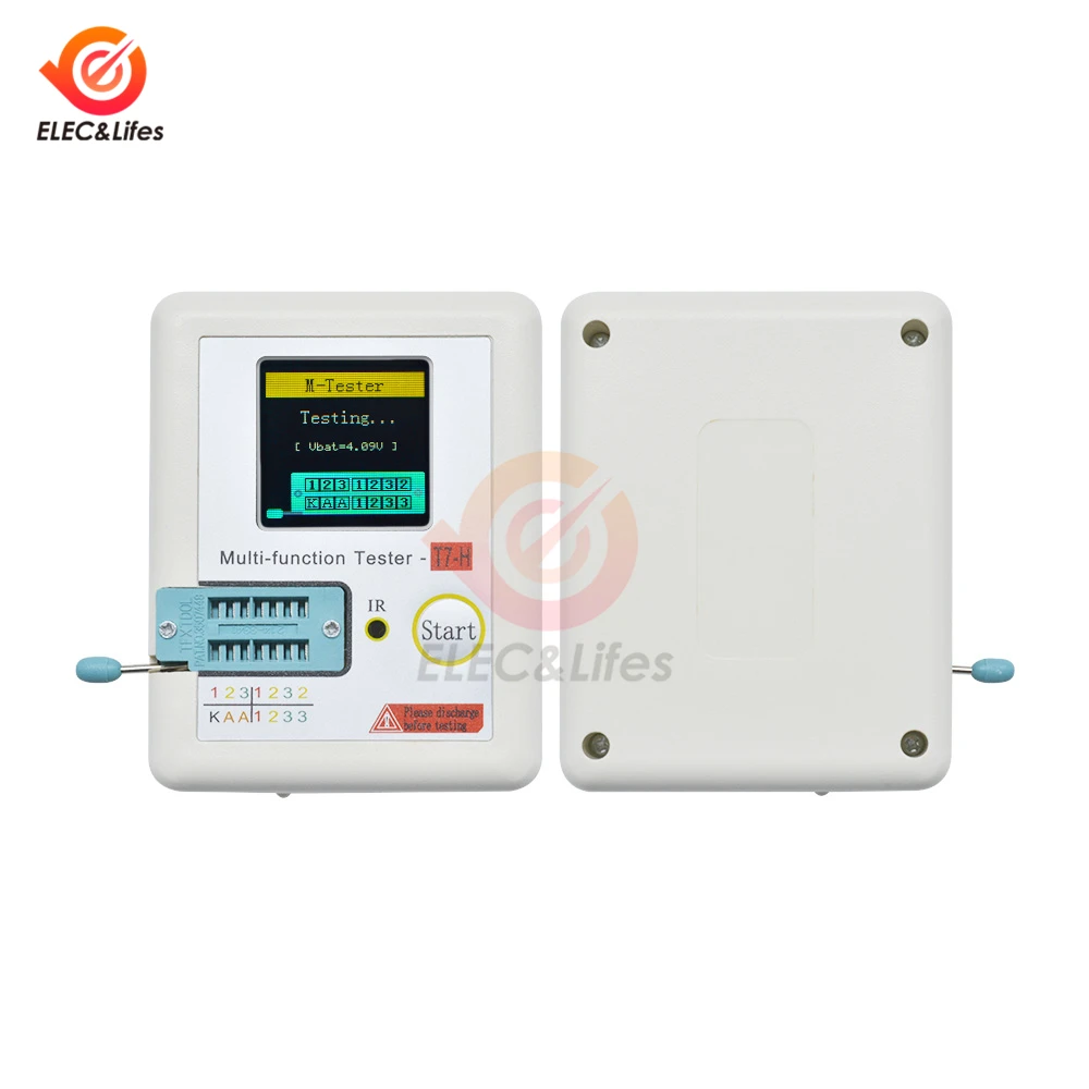 TC-T7-H LCD Digital Transistor Tester NPN PNP Diode Triode Capacitance Resistance Tester TFT Graphic Display Multifunction Meter