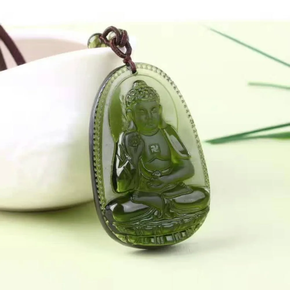 3 натуральный чешский moldavite зеленый аэролиты резные Будды Лаки Амулет подвеска