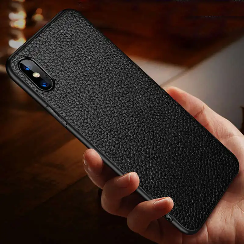 Чехол из натуральной кожи для Iphone XS Max, задняя крышка, антидетонационный Полный протектор, чехол для Iphone XS, кожаный чехол, корпус