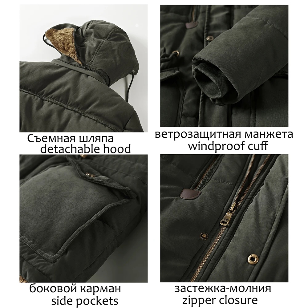 2019 толстые Теплая парка на флисе с мехом капюшоном куртка в стиле милитари