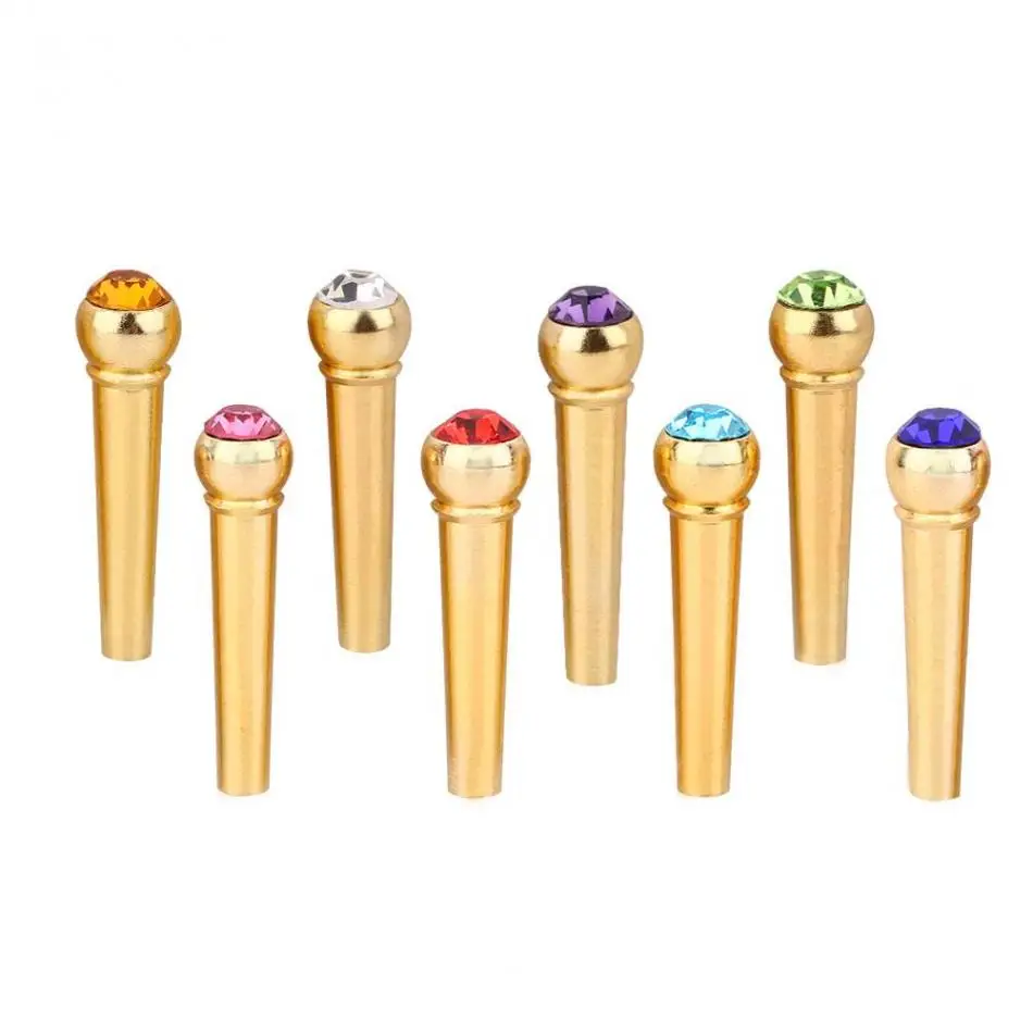 6 шт Гитара для порожка латунь гитары шпильки с украшением в виде кристаллов