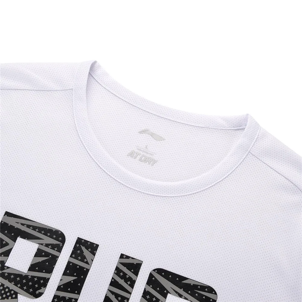 Li Ning Брендовые мужские футболки для бега с коротким рукавом на сухом морозе топы