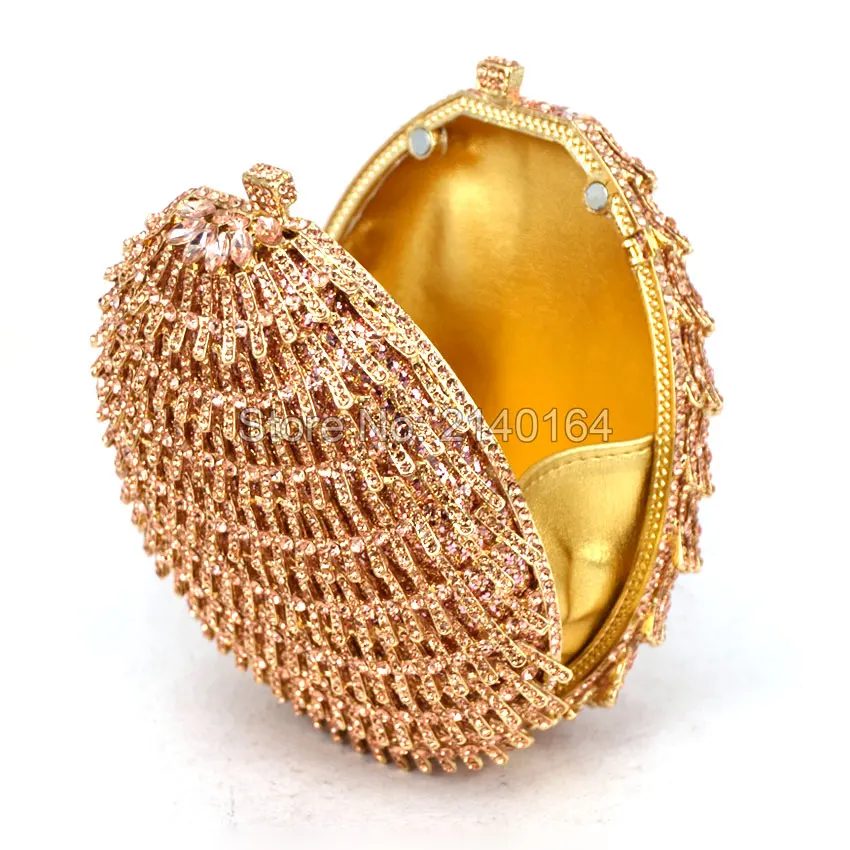 Роскошный блестящий женский клатч цвета шампанского с кристаллами|crystal clutch