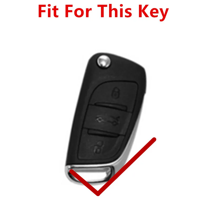 B Чехол для ключей FLYBETTER из натуральной кожи для Citroen DS3/DS4/DS5/DS6/C4/C5/C4L/C3XR/Berlingo/Picasso/Elysee автомобильный Стайлинг L156 - Название цвета: B