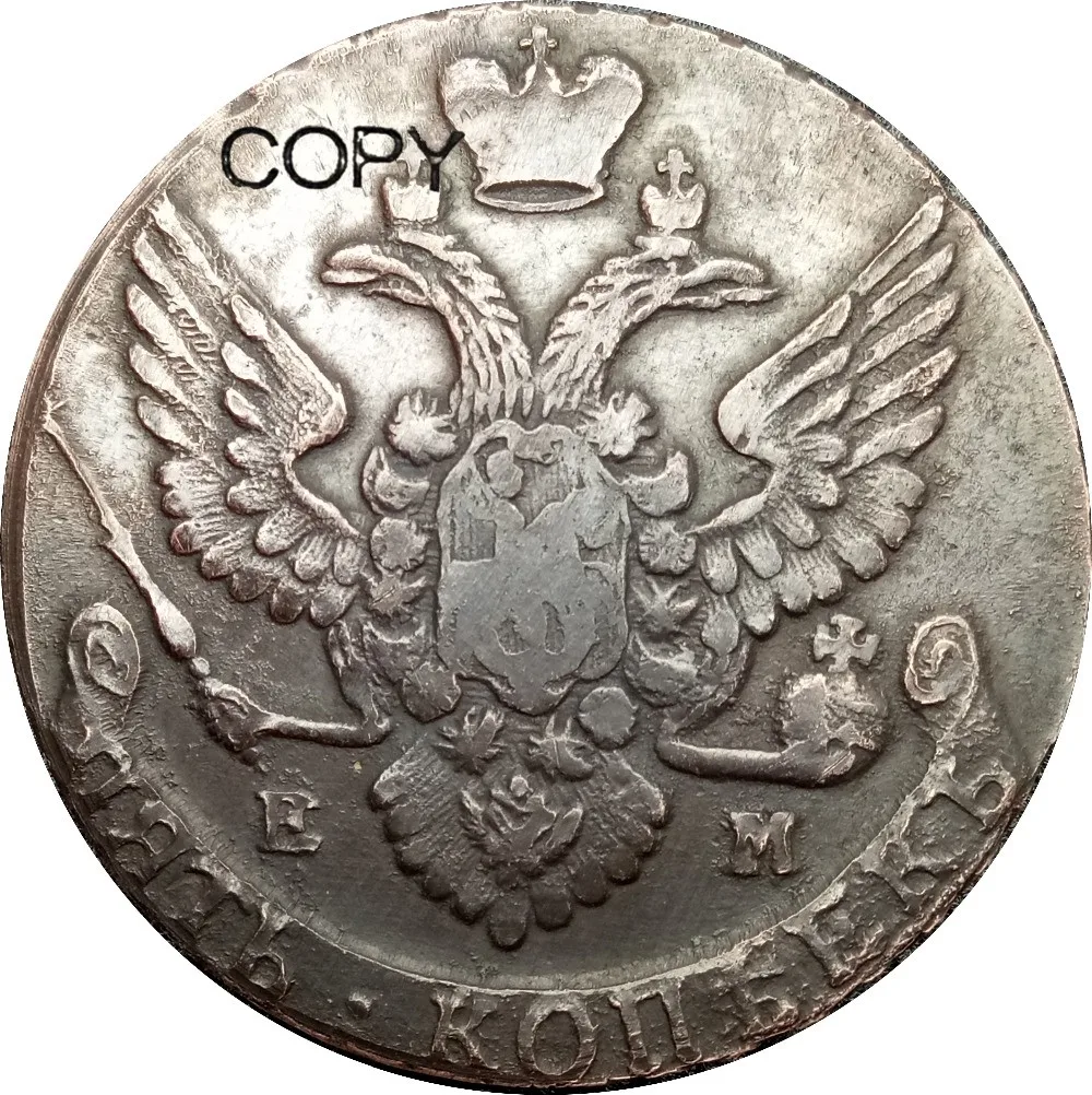 Копировальные монеты 1771 EM Catherine II с краями 5 копеек 99% красной меди Россия