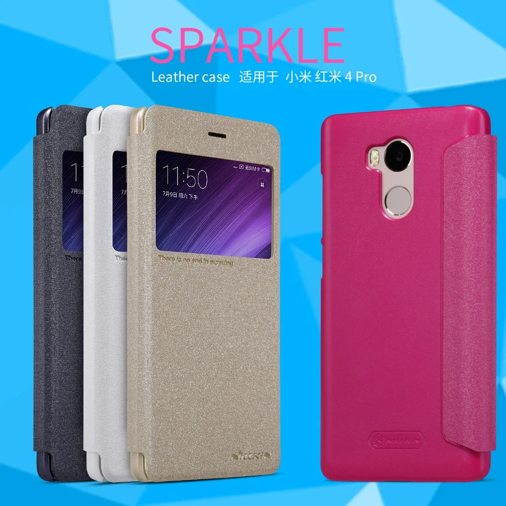 Кожаный чехол NILLKIN для Xiaomi Redmi 4 Pro redmi 6a блестящий книжка из искусственной кожи note 6